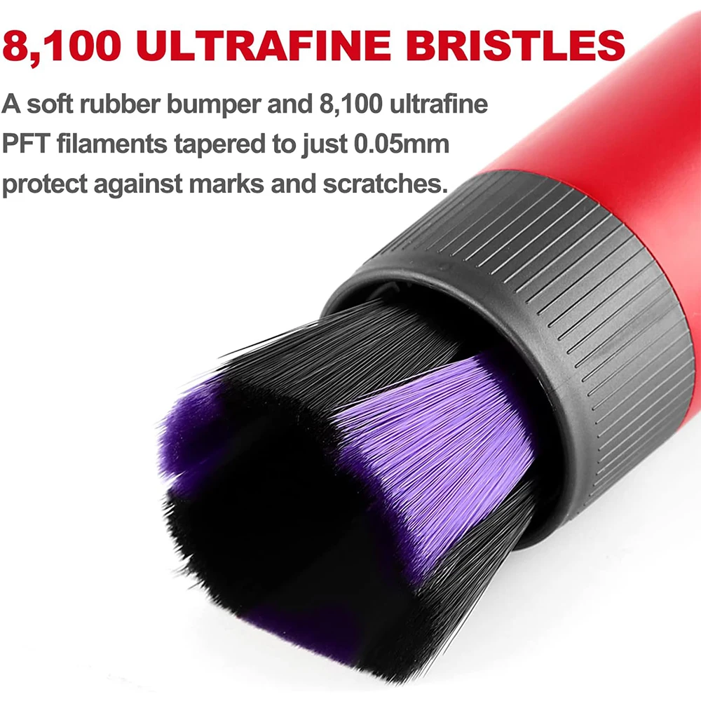 Premium Dust Removal Soft Brush with Self-Cleaning Nozzle Attachment