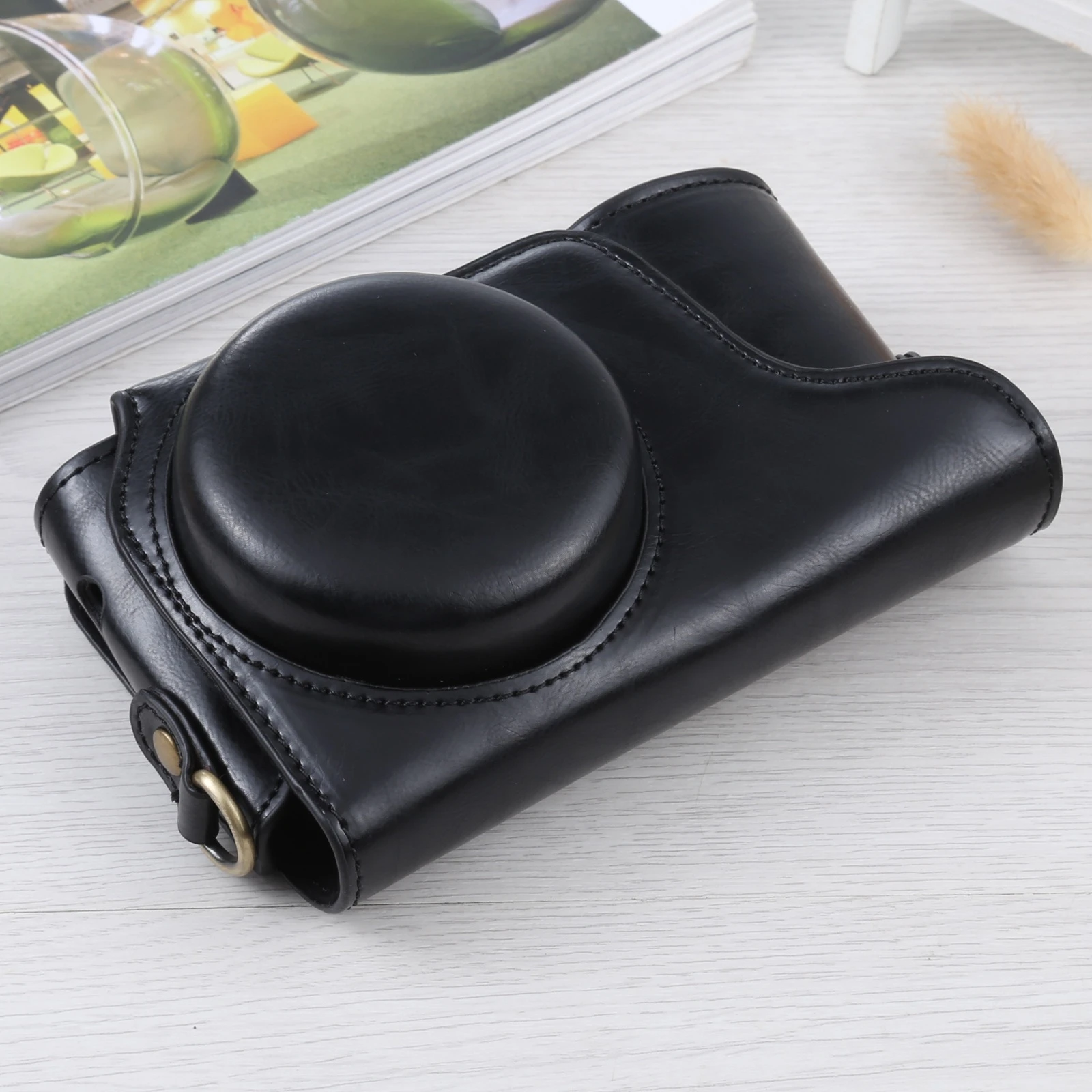 Full Body Camera Bag for Samsung Galaxy Camera EK-GC100 / EK-GC110 / EK-GC200 PU Leather Protective Case with Strap