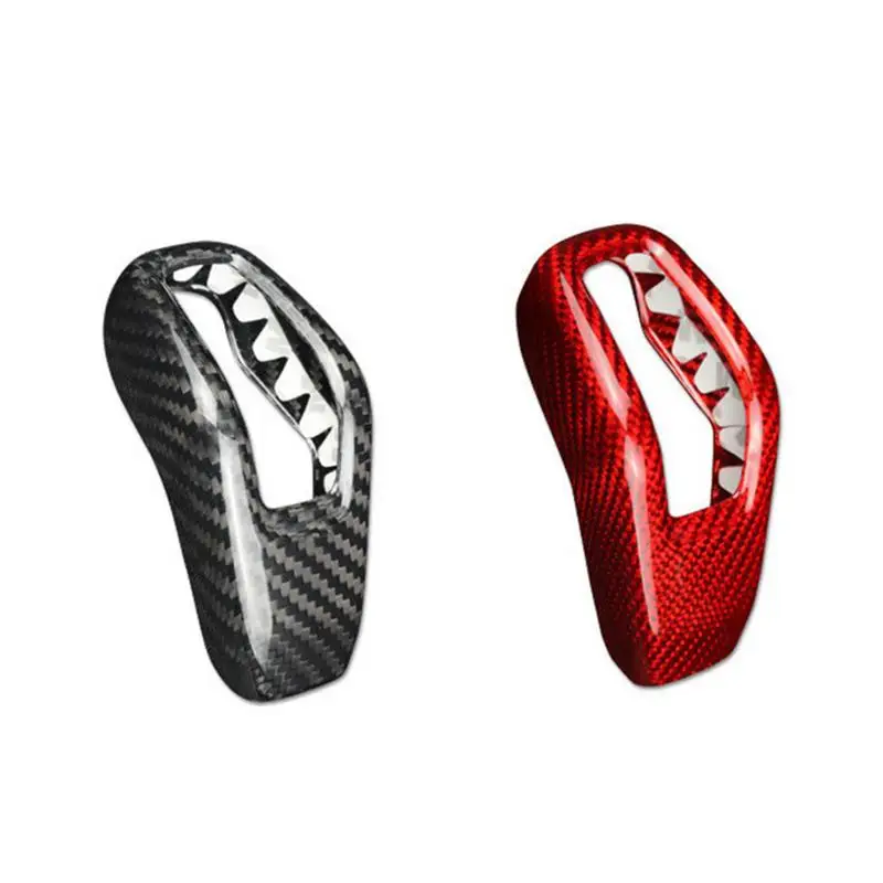 

Car Gear Shift Knob Cover Trim Carbon Fiber Style For LandRover Range Rover Sports Jaguars XEL Interior Mouldings Red Black