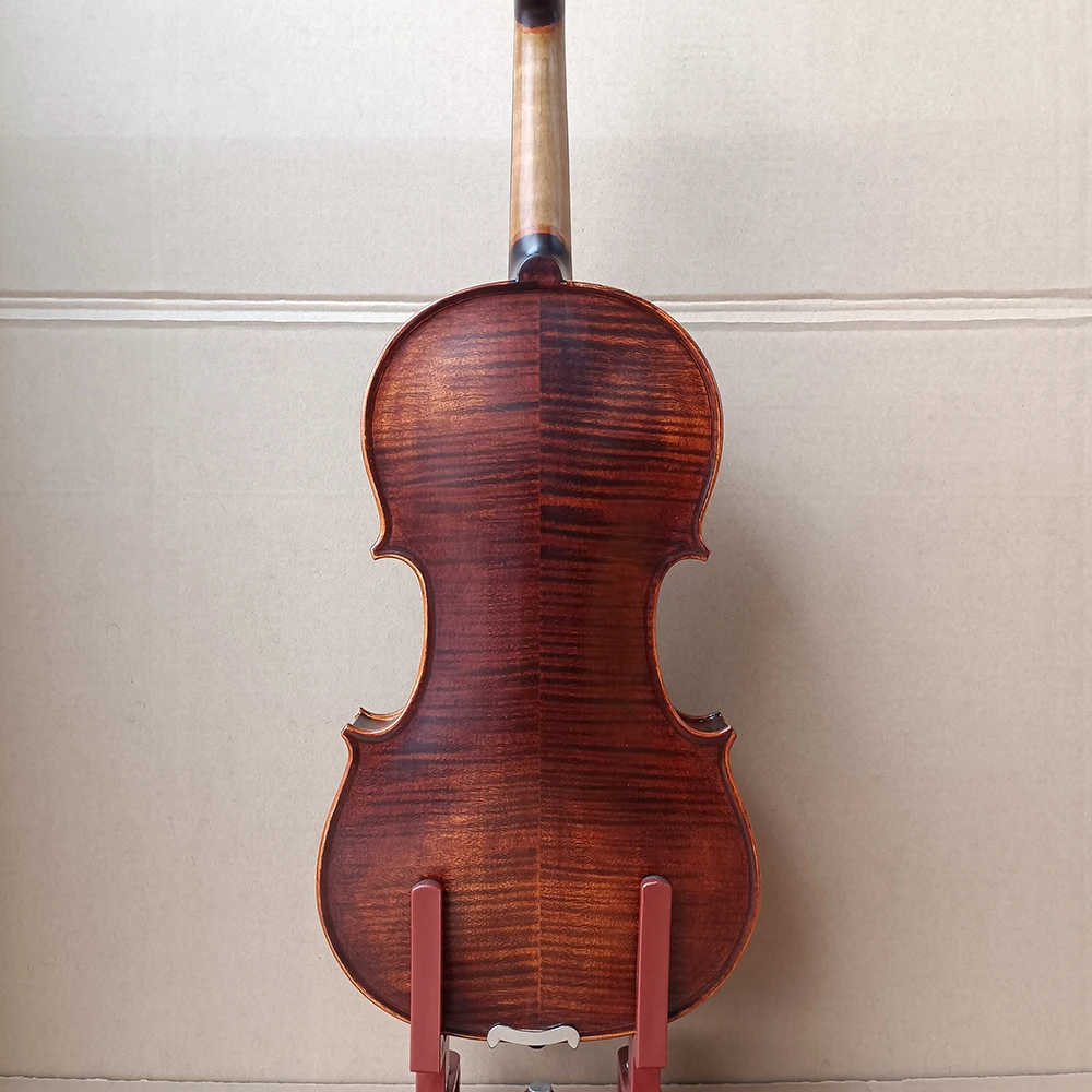 Natural Tiger Pattern Maple Handmade Violin 4/4 Size Ebony Fingerboard coffee Violin beginner professional Musical Instruments