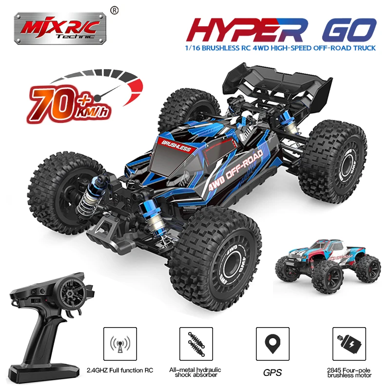 Mjx Mjx Hyper Go Rc Car 16207 16208 16209 16210 1/16 Brushless Rc Car 2.4G Telecomando 4Wd 65Kmh Camion Fuoristrada Ad Alta Velocità
