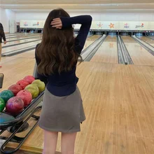  T-shirts Women Harajuku Cozy Zipper Design Sexy Inside Chic Popular Autumn Simple Tender Long Sleeve All-match Basic Solid Tops 