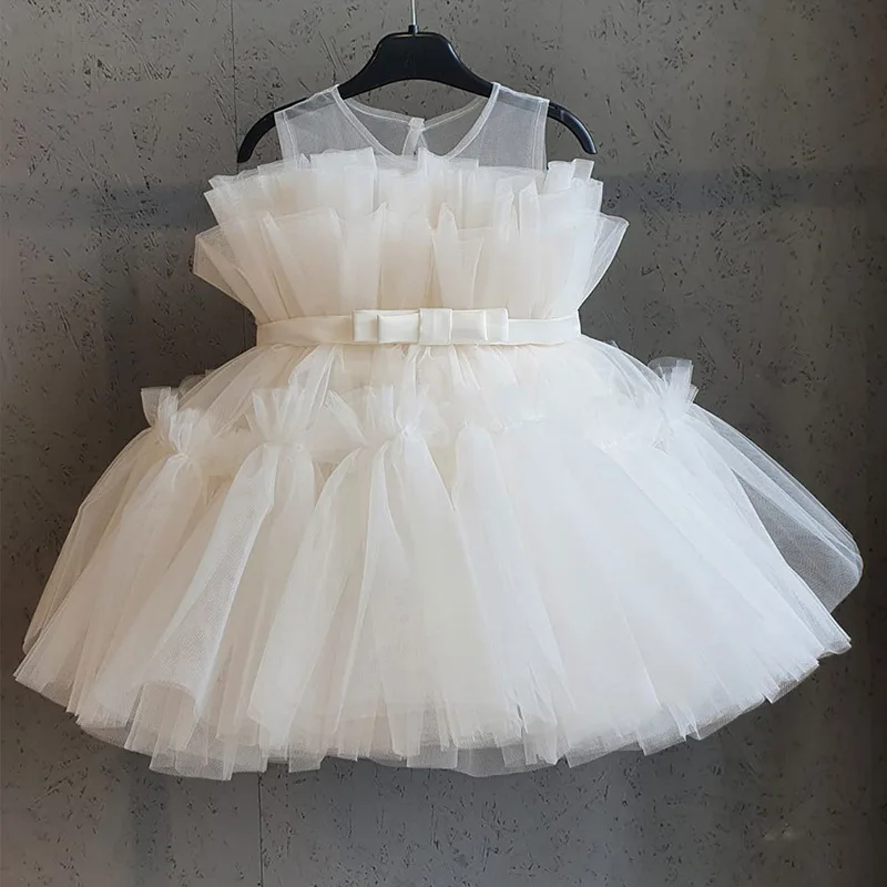 Baby 1st Birthday Clothes for Girls Princess Dress Tulle Wedding Evening Tutu Gown Christmas New Year Party Baby Dresses Wear