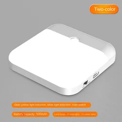 Rechargeable LED Motion Sensor Night Light with Switch (White Warm colour)
