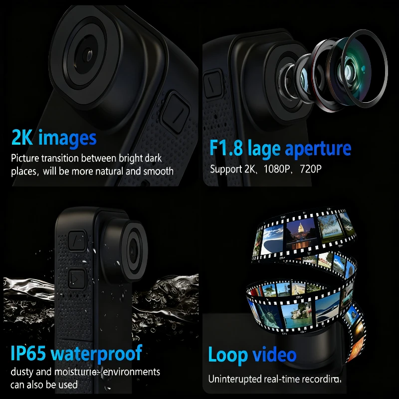 Caméra étanche IP68 filmant un cycliste en descente, image stable et lumineuse en 4K.
