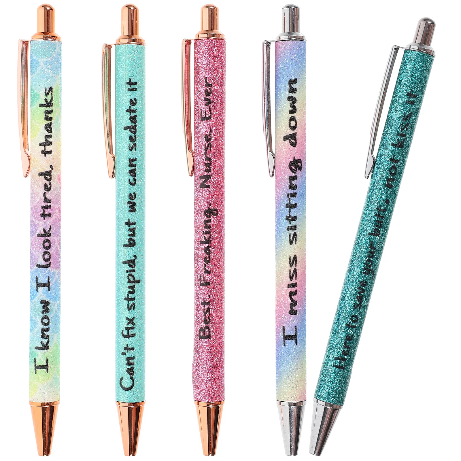 

5 Pcs Fountain Pen Gold Powder Ballpoint Home Accessories Household Office Multifunction Portable Writing Adorable School Pens