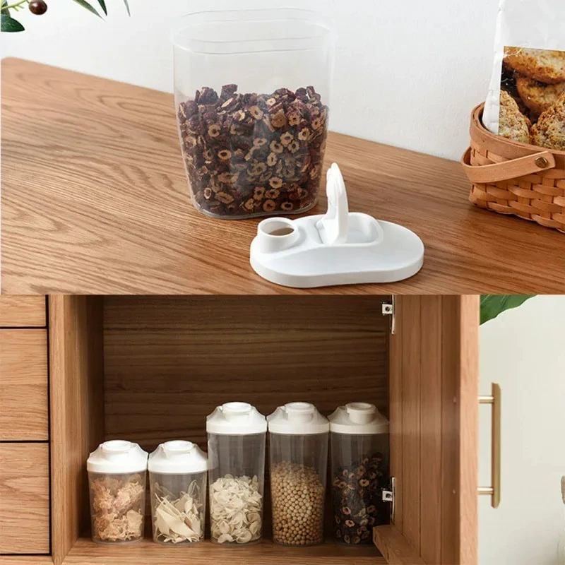 1000ML /1500ML 식품 저장 용기 시리얼 봉인 된 항아리 플라스틱 식료품 저장실 조직 용기 우유 분말 곡물 캔디 주방