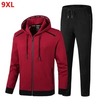 Spring men's sweater plus size XL sets tide oversized loose Suit 8XL 9XL 150kg mens joggers set 7XL sport wear tracksuit 1