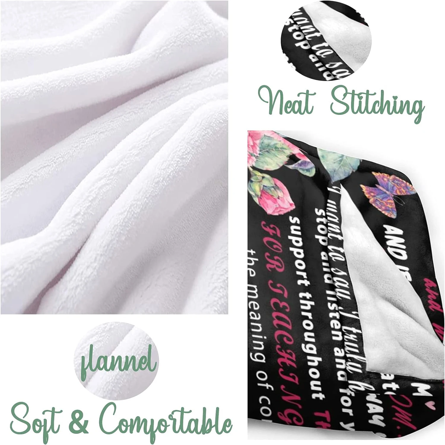 Gift for Mom Personalized Soft Linen Blanket Flower Butterfly Blanket Mother's Day Birthday Family Holiday Gift 5
