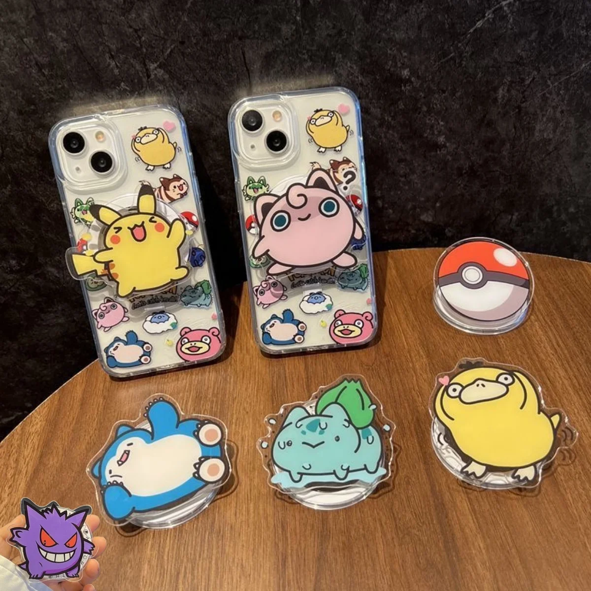 Cartoon Gengar Bulbasaur Magnetic Phone Ring Stand Holder