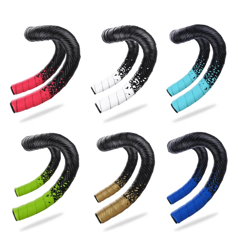 Soft Road Bike Bicycle Handlebar Cork EVA PU Bar Tape Professional Cycling Damping Anti-Vibration Wrap 2 Bar Plug