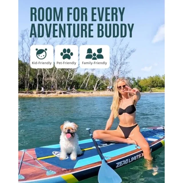 Inflatable Stand Up Paddle Board for outdoor water sports PVC material blue ultra-wide 11'6x35 stable design with non-slip deck