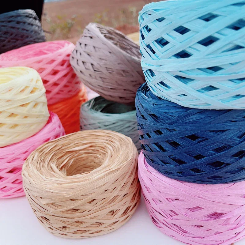 180m raffia Yarn paper Grass for Knitting and Crochet handmade diy straw hat bag Doll slippers weave Soft Thread 100g/pcs summer 3