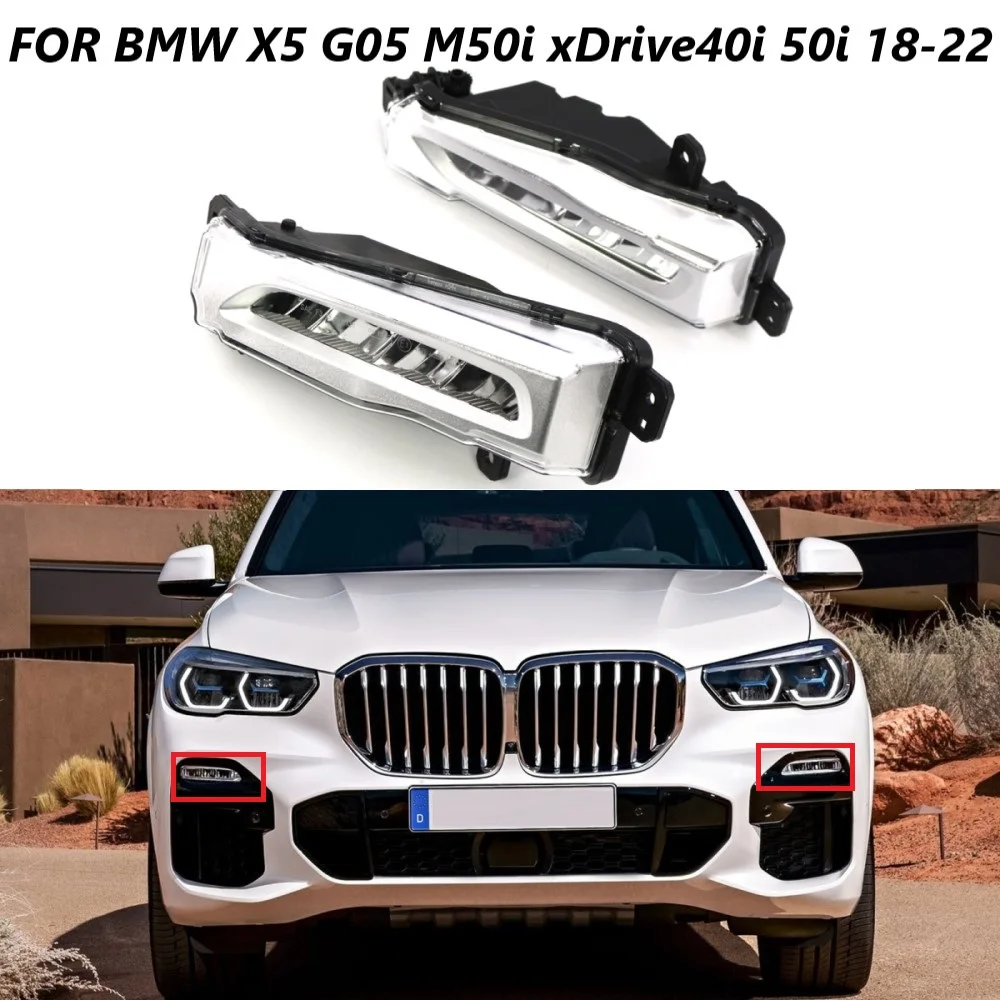 

Car Front Bumper Fog Light Lamp LED Daytime Running Light For BMW X5 X6 X7 G05 G06 G07 2018 2019 2020 63177406365 63177406366
