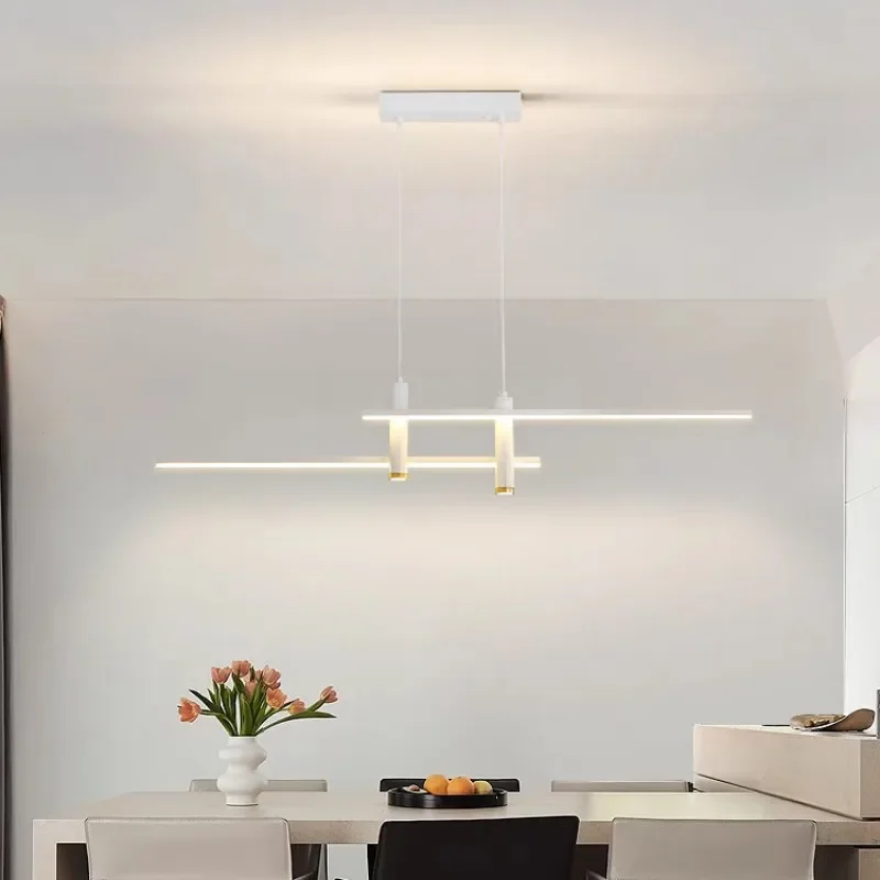 LED Hanglamp Dimbare Hoogte Verstelbare Eettafel Lamp Keuken Eiland Plafond Opknoping Armatuur met Afstandsbediening Modern Ontwerp Acryl Kroonluchter voor Eetkamer Woonkamer Zwart, L100cm