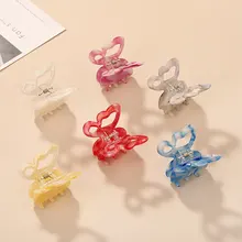 

Hair Claws Celluloid Women Girls Acetate Resin Hair Claw Sweet Fairy Butterfly Hairpin Clip Gradient Tie-Dye Colored Styling