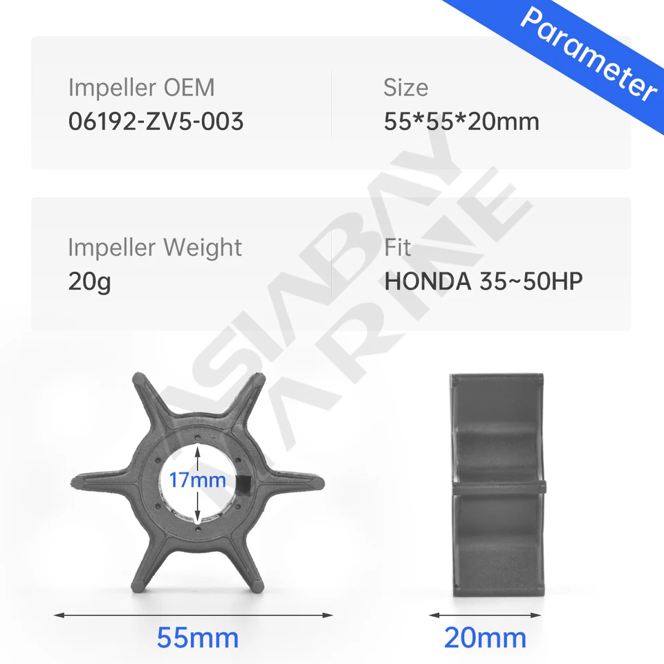 Girante Pompa Acqua Per Motori Fuoribordo 35-50HP - Ricambio 6 Pale