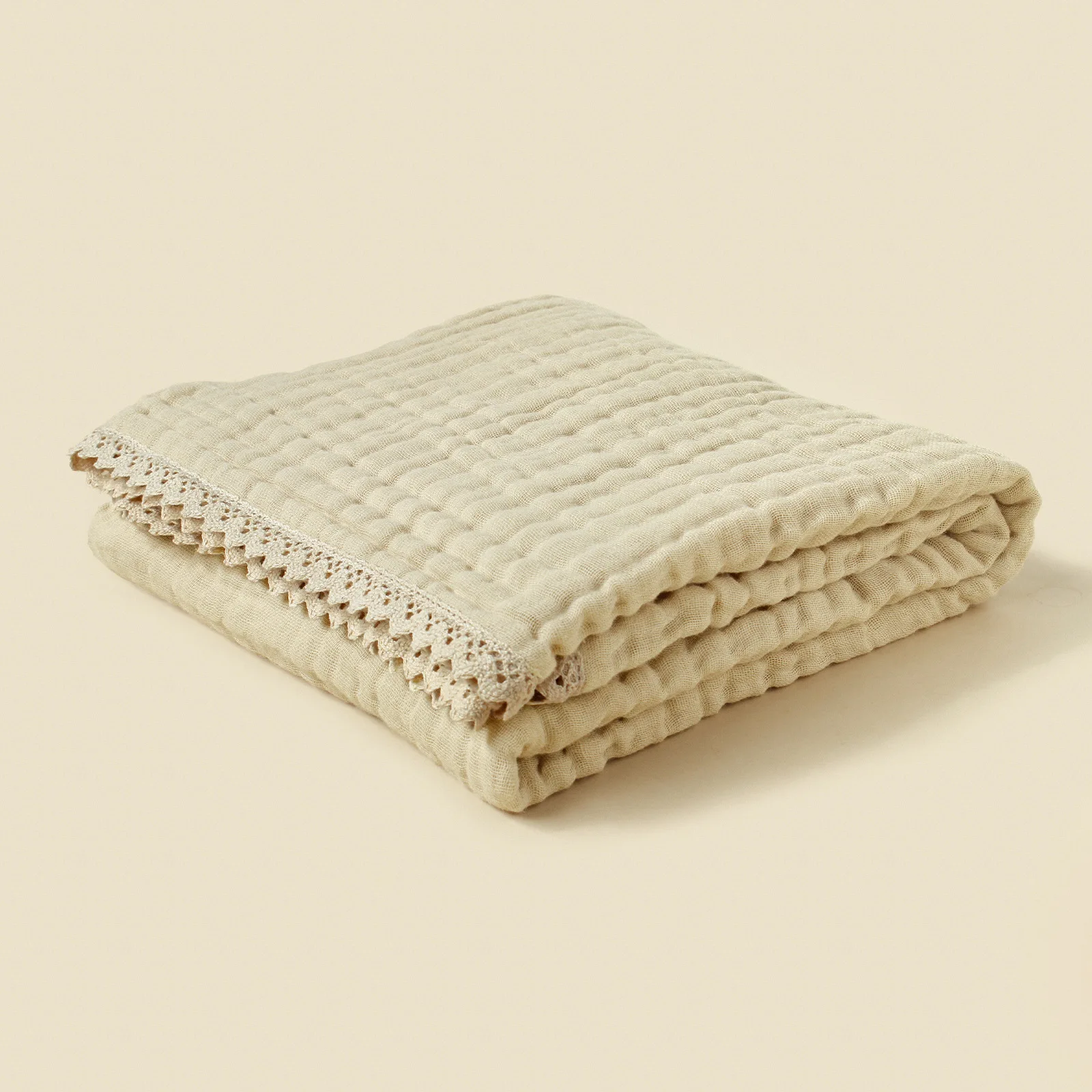 6 Layer Gauze Baby Blanket Lace Swaddle Wrap Soft Cotton Bath Towel Muslin Blanket for Newborn Bedding Items Stroller Bed Cover 5