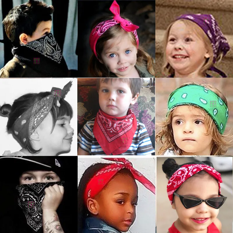 Fashion Scarf Bandana Headwraps For Women Girls Kids Vintage Four Seasons Square Hair Scarve Sports Hairscarf Bohemian Headbands - Image 3