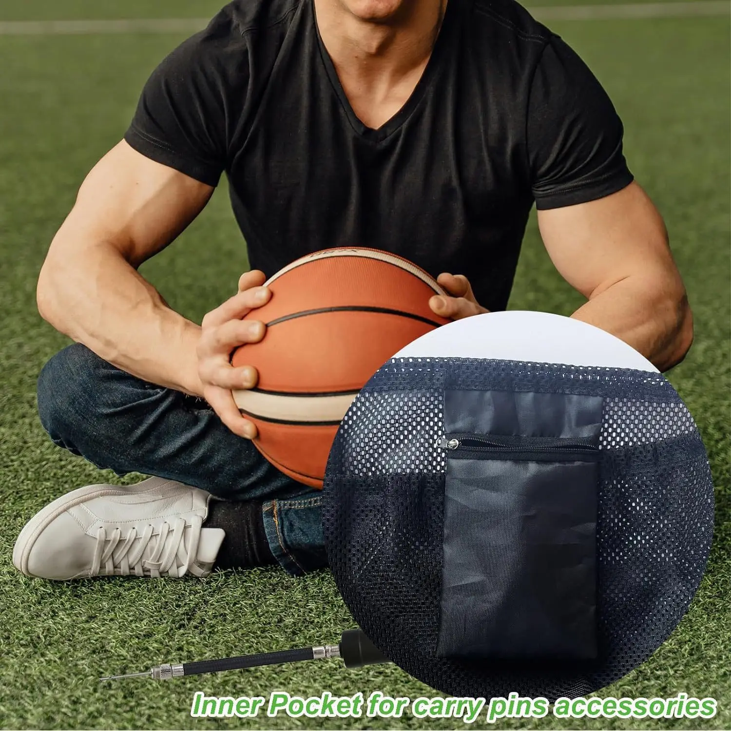 Portable Drawstring Basketball Backpack Mesh Bag Football Soccer Volleyball Ball Storage Bags Outdoor Sports Traveling Gym Yoga sports ball storage bag sports ball bag