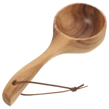 Wood Ladle Bath Scoop Sauna Water Spoon Wooden Handle Multipurpose Bathing Water Scoop for Home Kitchen Garden Shower Use 1