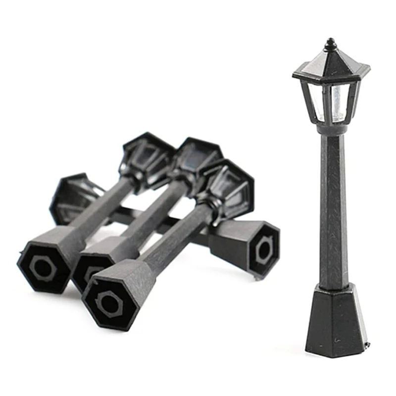 

8Pcs Street Post Lights Model Railway Train Lamp Post Lights Miniature Village Pathway Lantern Post For DIY Dollhouse