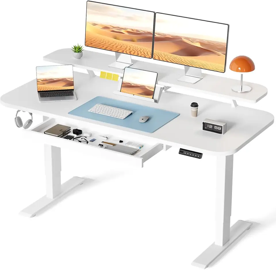 Ergonomic Electric Standing Desk with Storage Drawers