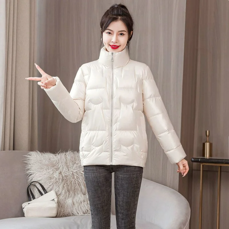 2023 New Women Down Cotton Coat Winter Jacket Female Short Fashion Parkas Large Size Loose Outwear Warm Appear Thin Overcoat