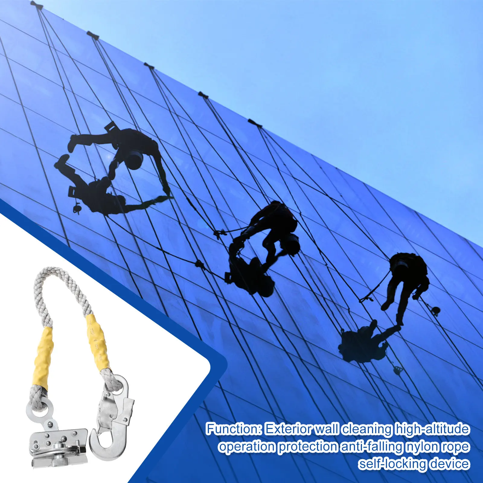 자가 잠금 장치 녹슬지 않는 강철 안전 로프 잠금 장치 등반용 추락 방지 지지대 견고한 금속 자가 잠금 장치