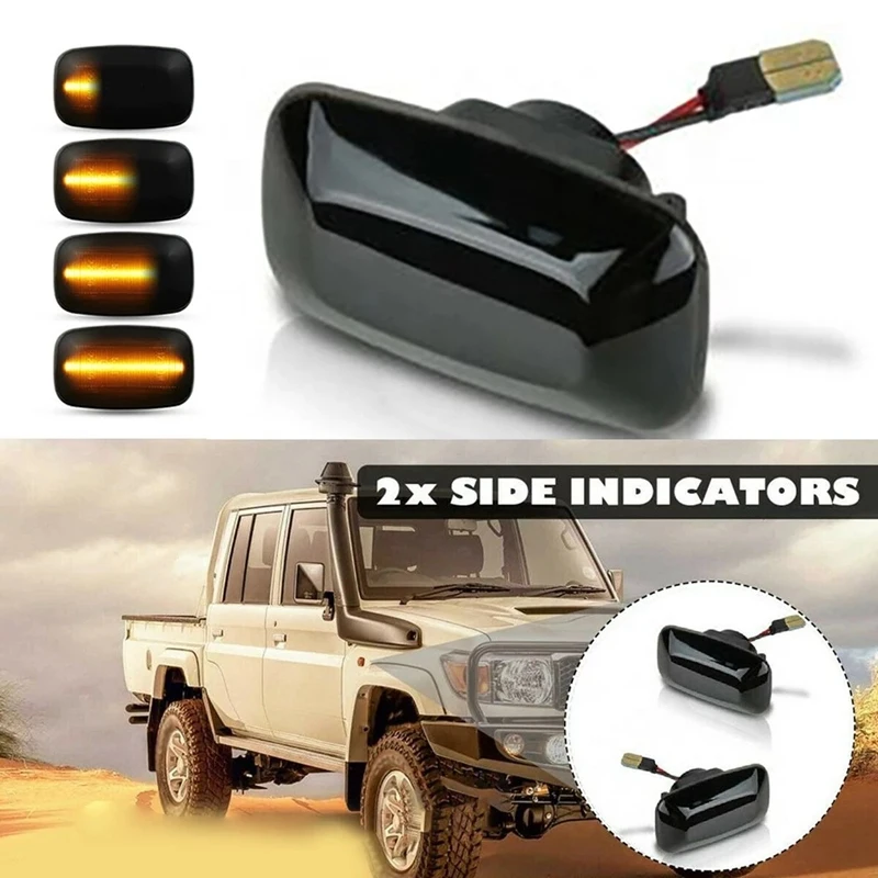 

Динамический боковой маркер Φ сигнал для Land Cruiser 70 серии J70 1984-текущие динамические янтарные Автомобильные фары