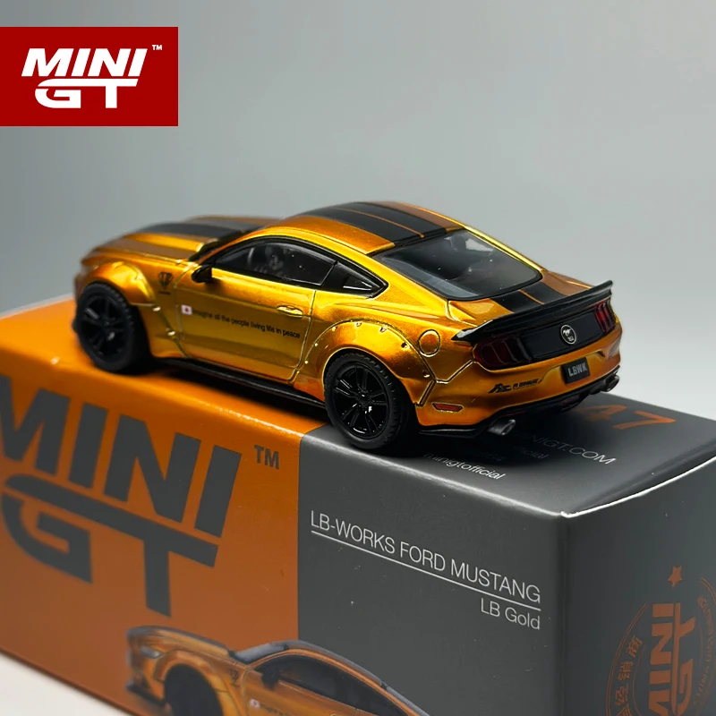 MINIGT 1:64 LB-Works FORD MUSTANG LB Gold alloy Car Model 847