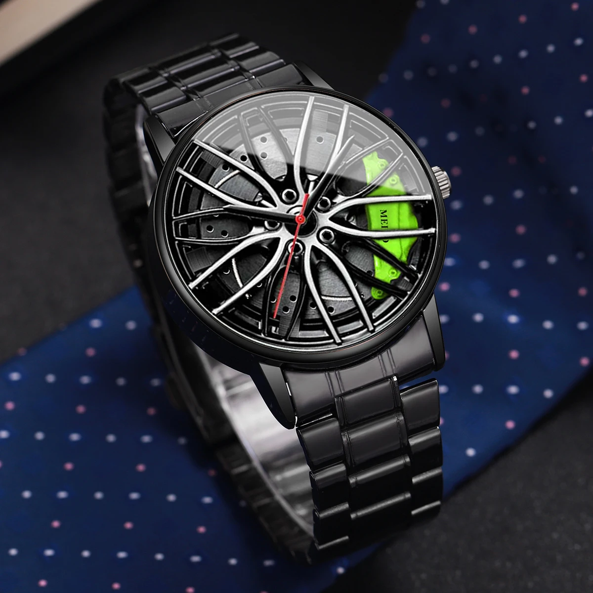 2PCs/Set Men's Classic Watch Trendy Style Business Quartz Steel Strip Watch Exquisite Gift Watch Set( Box Not Included)