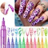 10/12PCS Nail Art Drawing Graffiti Pen Set Gold Silver Pencil Waterproof Painting Liner Oily Brush White Marker Pen Nail Tool 3