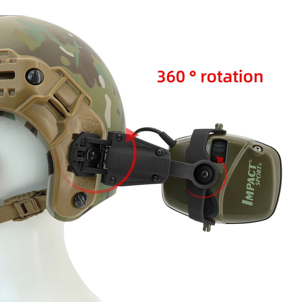 Tactical Headset Helmet M-LOK Rail Adapter for Howard Leight Impact Sports Earmuffs Tactical Hearing Protection Shooting earphon