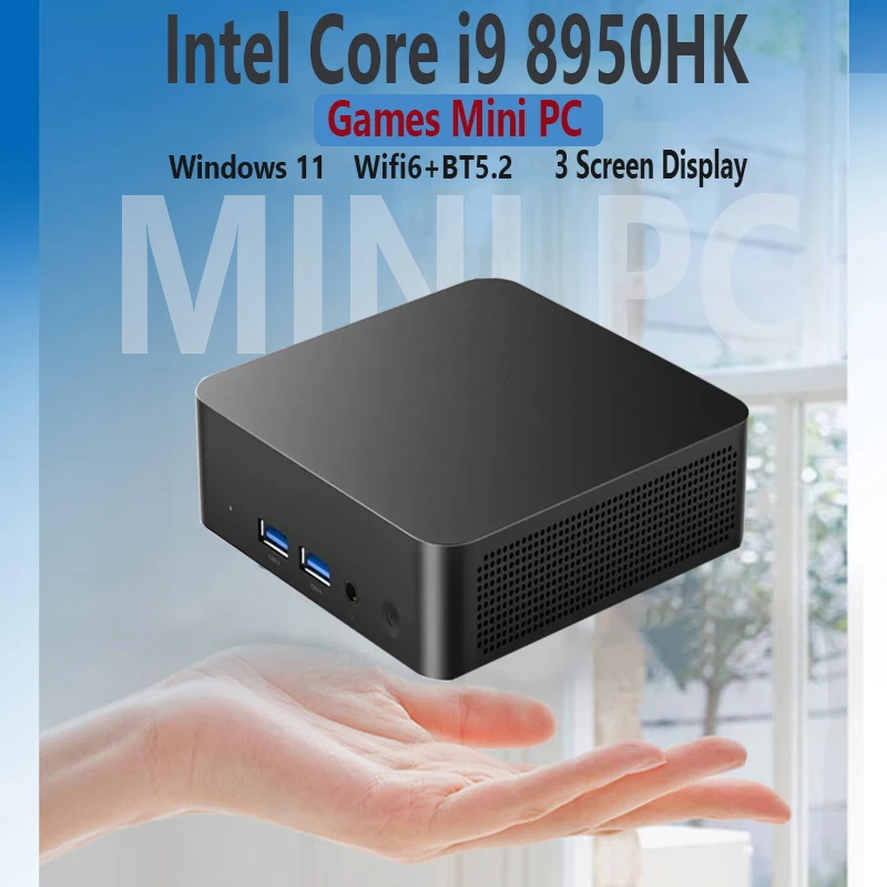 Mini PC ALLIWAVA H90 Intel I7-11390H - 32GB RAM 512GB SSD M.2 - Windows 11 Pro - Nero