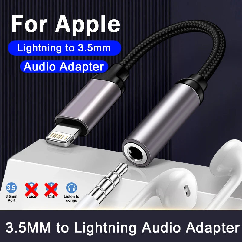 

8 Pin to 3.5mm Jack AUX Cable For iPhone 14 13 12 11 Pro Max IOS USB C Male to Female Adapter Headphone Connector Audio Splitter