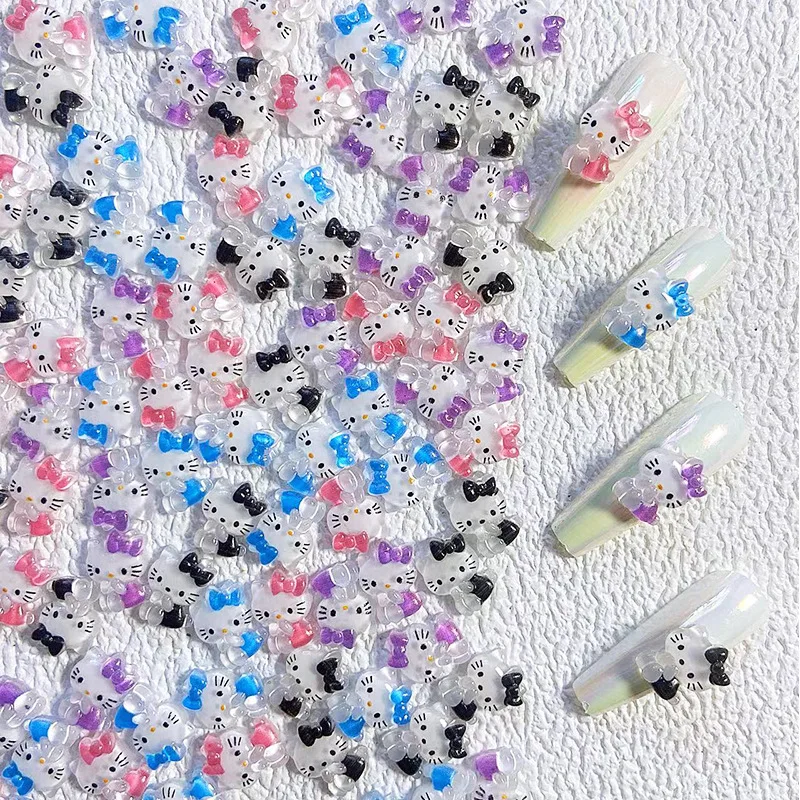 50PCS Cute Nail Charms Hello Kitty Kawaii Cartoon Anime Nail Accessories Acrylic Nail Supplies for DIY Nail Art Jewelry 2