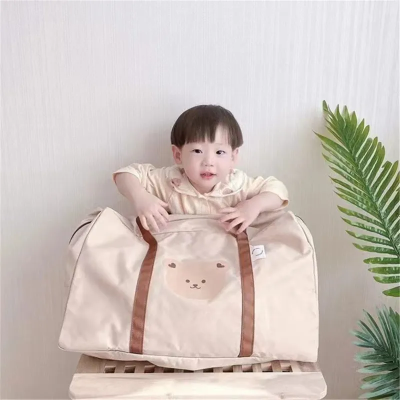 Large Maternity Bag for Baby Diaper Maternal Mommy Bag Bear Kindergarten Quilt Storage Bag Large-capacity Mom Travel Luggage Bag 6