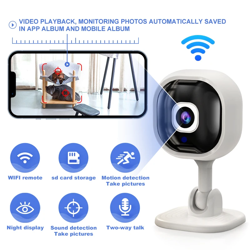 Telecamera Di Sicurezza Per Interni 1080P Baby Monitor Micro Telecamera Per Animali Domestici Telecamera Wifi Di Sicurezza Per Interni Telecamera Per 