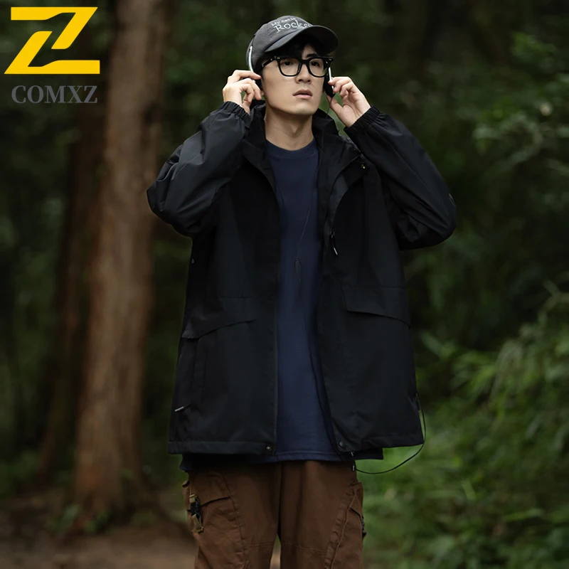 EiAO Windbreaker Couple's  Workwear  Waterproof Hooded Jackets  for Hiking Camping Fishing Trendy Oversize  Outdoor  Coat  2025