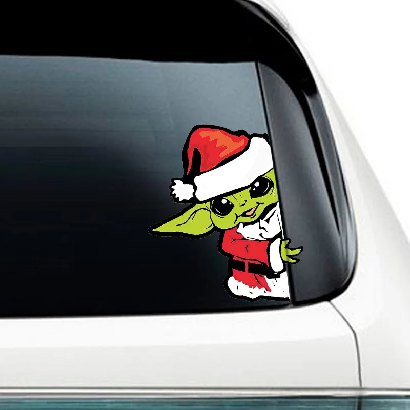 Baby Yoda Car Sticker Kawaii Anime Figure Yoda Auto Posteriore Parabrezza Adesivi Decor Laptop Decalcomanie Car Sticker