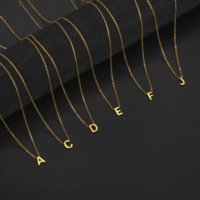 Reagan Minimalist Initial A-Z Letter Necklace 1