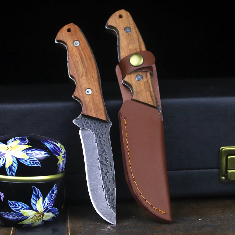 

DEHONG High hardness jungle survival tool small bowie knife German forge jungle tactical outdoor straight knife camping knife