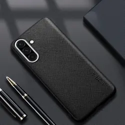 Modern Stylish Faux Leather Phone Case - Simple & Durable Design - Galaxy A36 (Black)