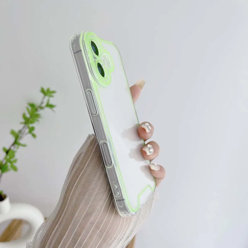 Coque lumineuse en silicone pour iPhone 16, compatible modèles 16pro, 14, 11, 12, 13, 14 Pro Max, 15 Pro, XR, XS Max_voghion.com