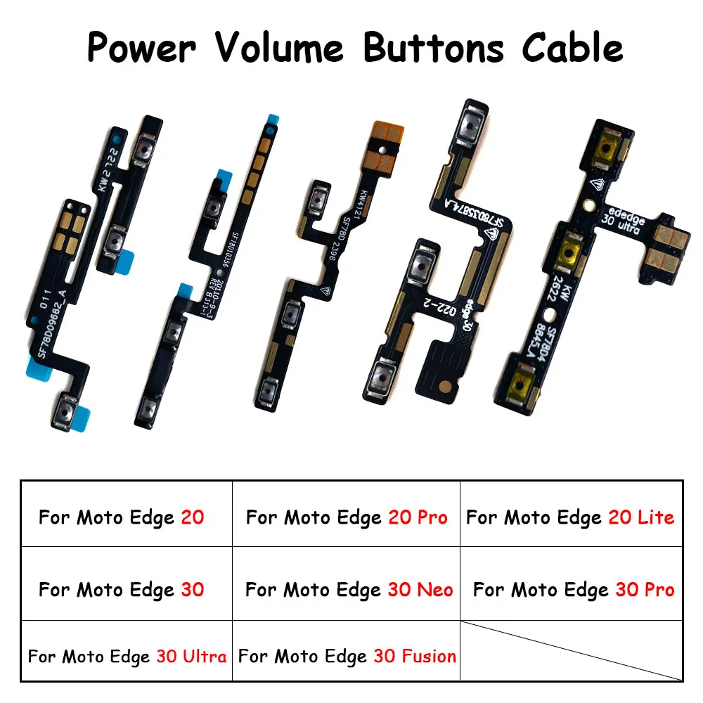 Cavo Di Alimentazione On/Off Volume Per Motorola Moto Edge 20 Lite Pro Edge 30 Fusion Neo Ultra Power On/Off Key Tasto Volume Cavo Flessibile