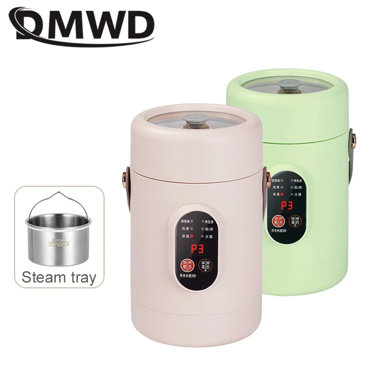 110V 220V Portable rice cooker 1.2L Ceramic glaze liner Intelligent Stew cup Non-stick coating Cooking pot Slow cooker