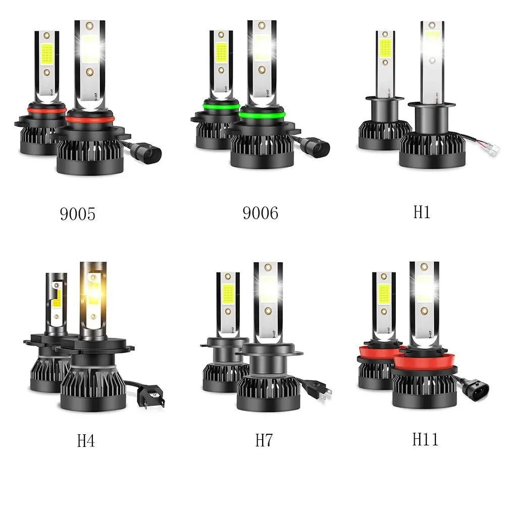 2 PCS Led Headlights 6000K White 3000K Yellow Light Waterproof 9005 9006 H1 H4 H7 H11 5202 9004 9007 H3 H13 for Car led lights led headlights led car lights led car headlights car headlamps