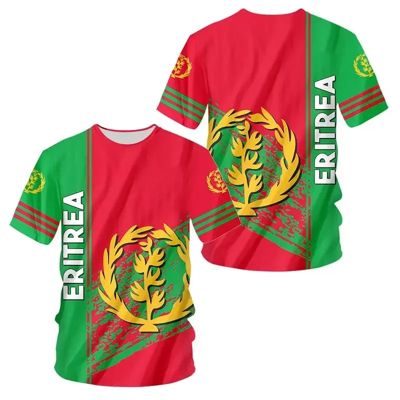 

Africa Country Eritrea Flag 3D Print Lion Colorful Retro 3DPrint MenWomen Summer Casual Funny Short Sleeves T-Shirts Kid Tops