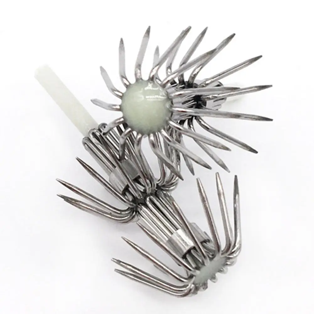 Accessory Double layer Wood Shrimp Lures Fishing Tackle Octopus Squid Lure Hooks Umbrella hook Plastic Baits Glow in Dark